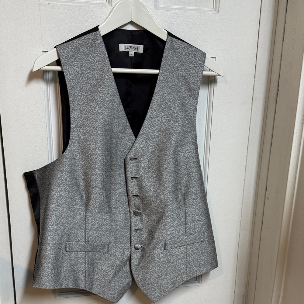 Lubiam Gray Patterned Vest